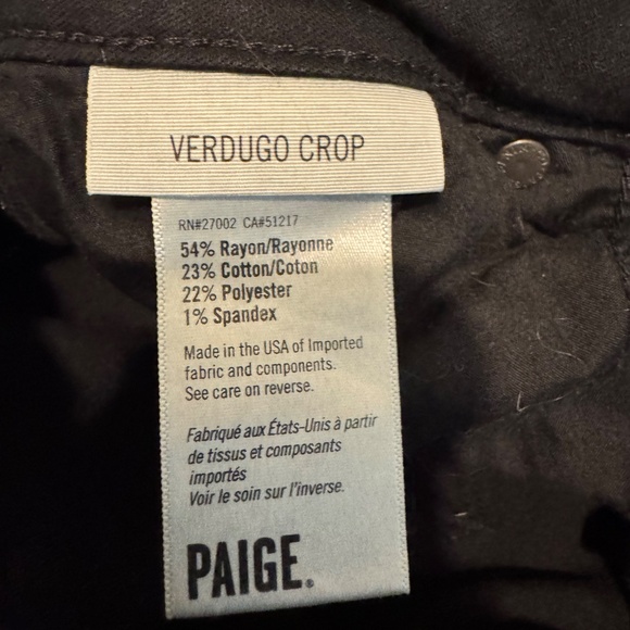 PAIGE Verdugo Ankle skinny jeans, black, sz 30 - Picture 5 of 5